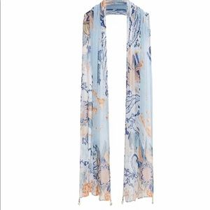 CAMILLA “Fraser Fantasia” blue silk boho hippie scarf shawl top belt headwrap